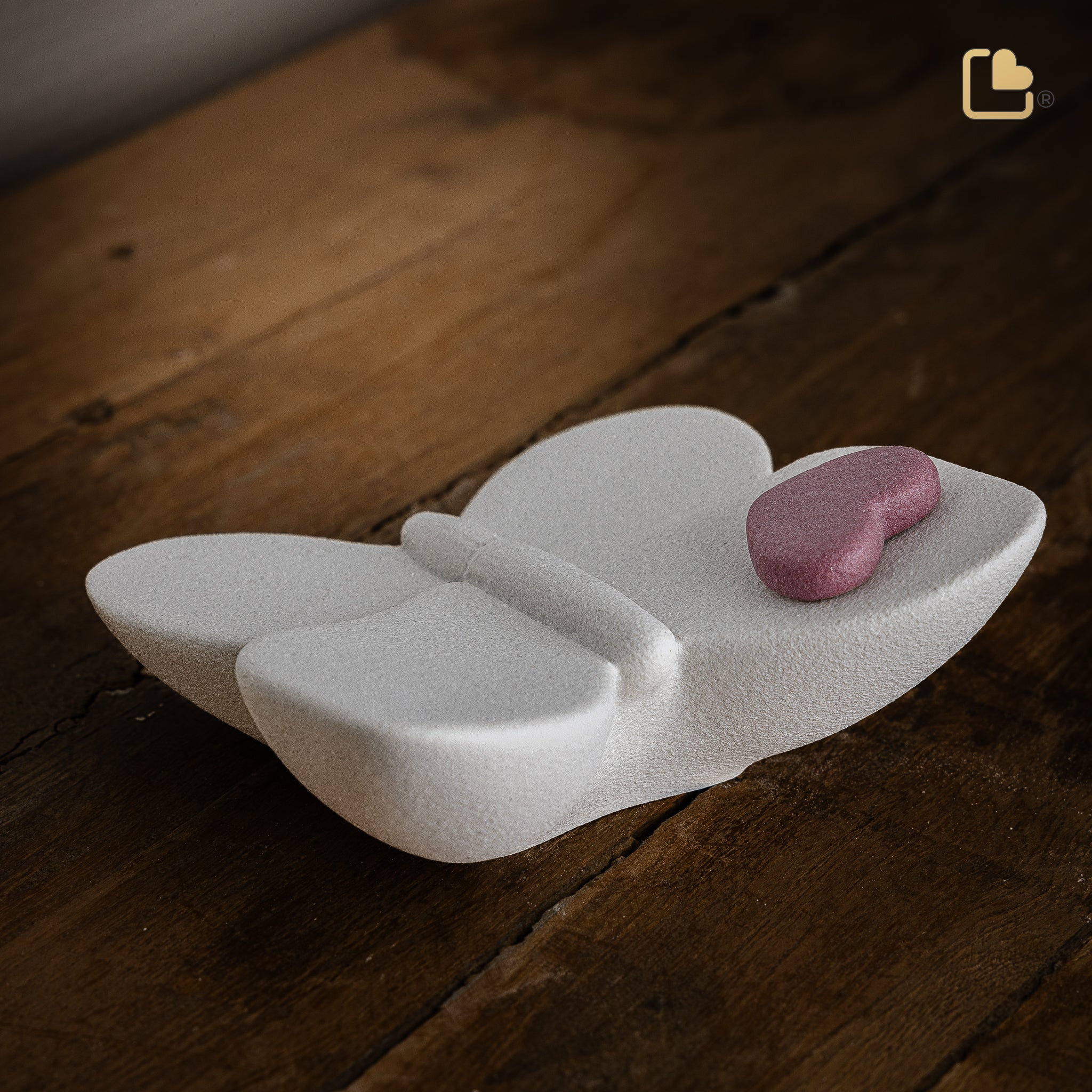 butterfly with heart accent keepsake urn white & berry butterfly with heart accent keepsake urn white & berry