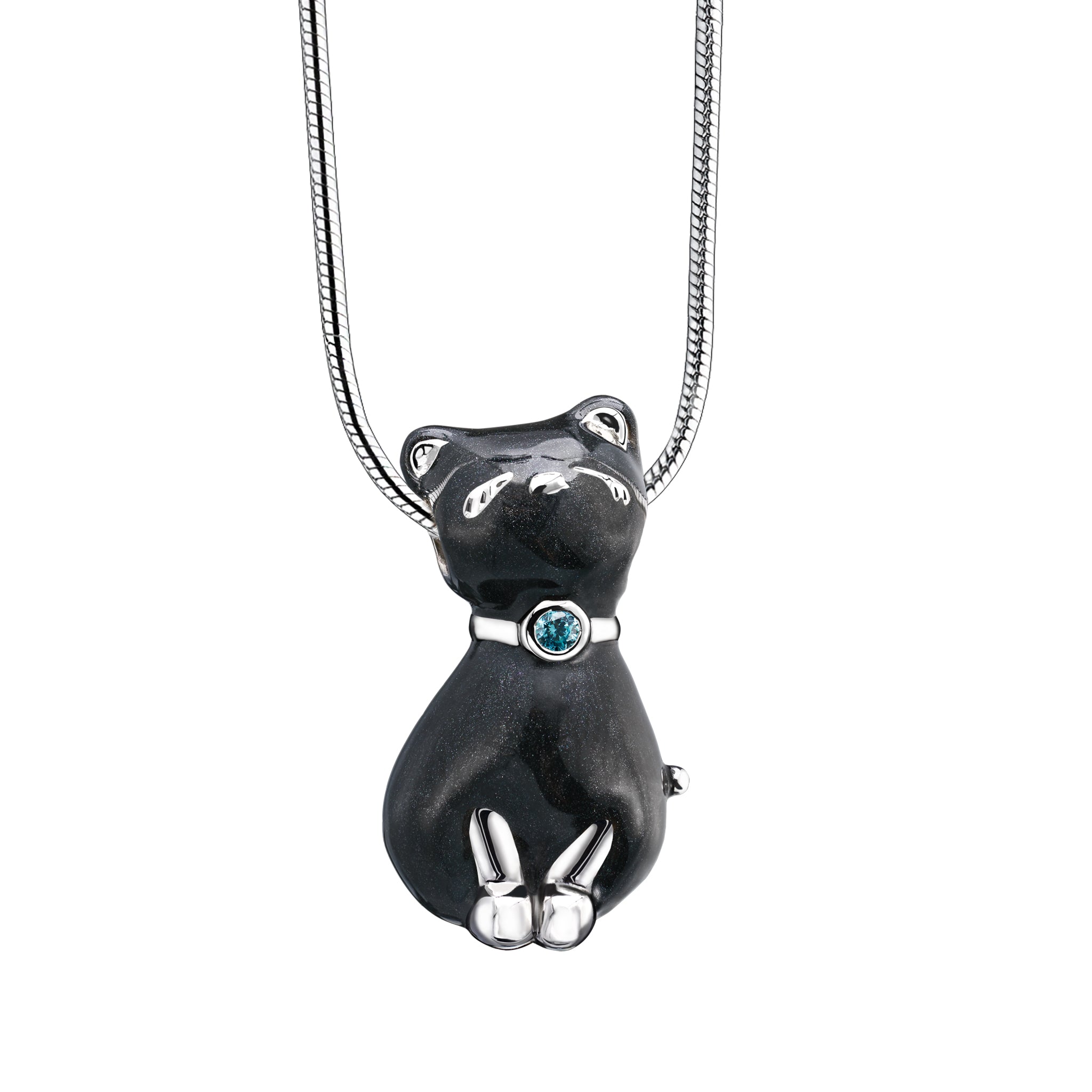 princess cat midnight with sapphire swarovski crystal sterling silver cremation pendant princess cat midnight with sapphire swarovski crystal sterling silver cremation pendant