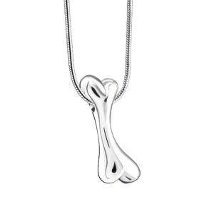 dog bone sterling silver cremation pendant