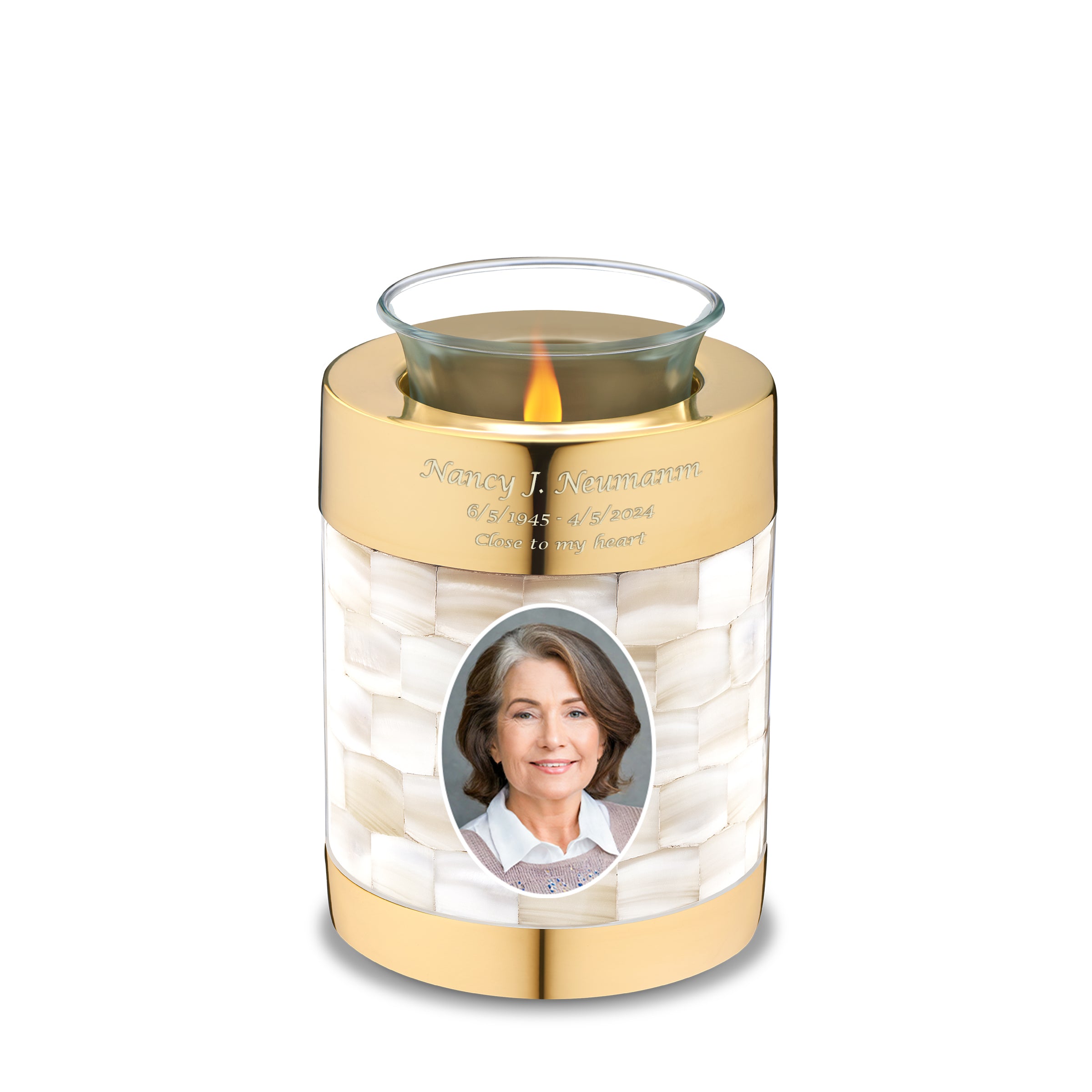tealight mother of pearl portrait cremation urn comfort by loveurns tealight mother of pearl portrait cremation urn comfort by loveurns