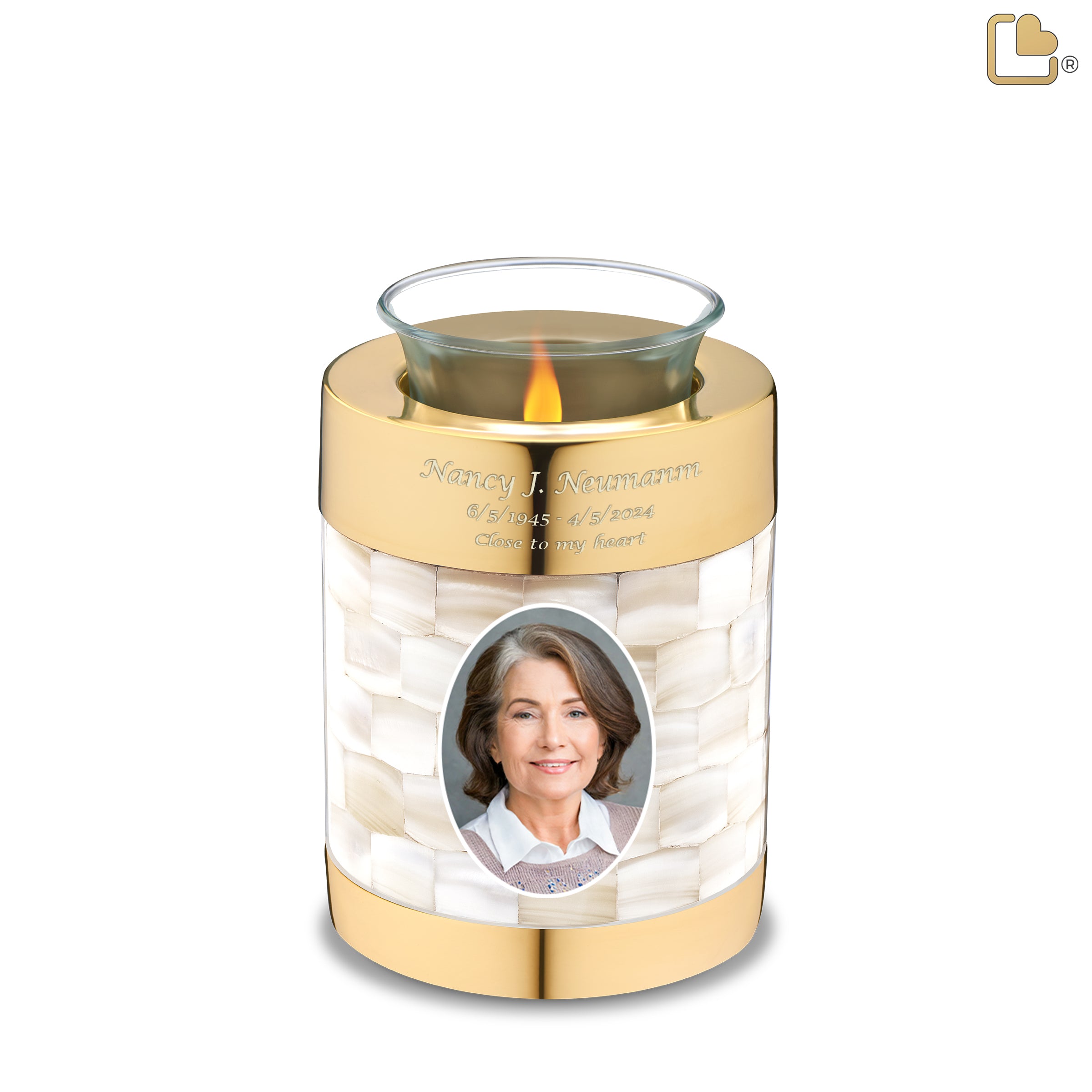 tealight mother of pearl portrait cremation urn comfort by loveurns tealight mother of pearl portrait cremation urn comfort by loveurns