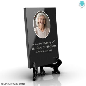 custom printed portrait granite plaque vertical