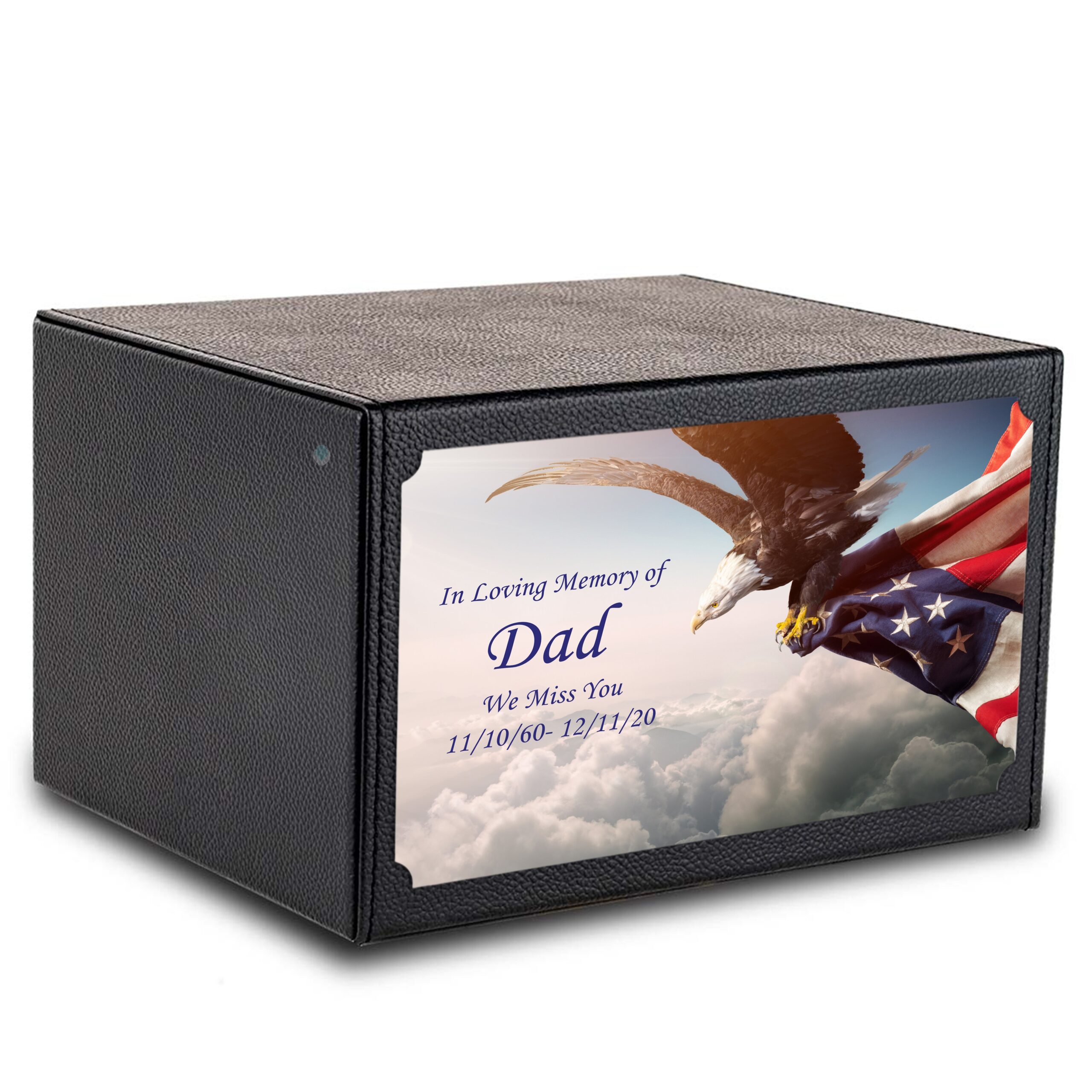 custom printed heritage leather american eagle wood box cremation urn custom printed heritage leather american eagle wood box cremation urn