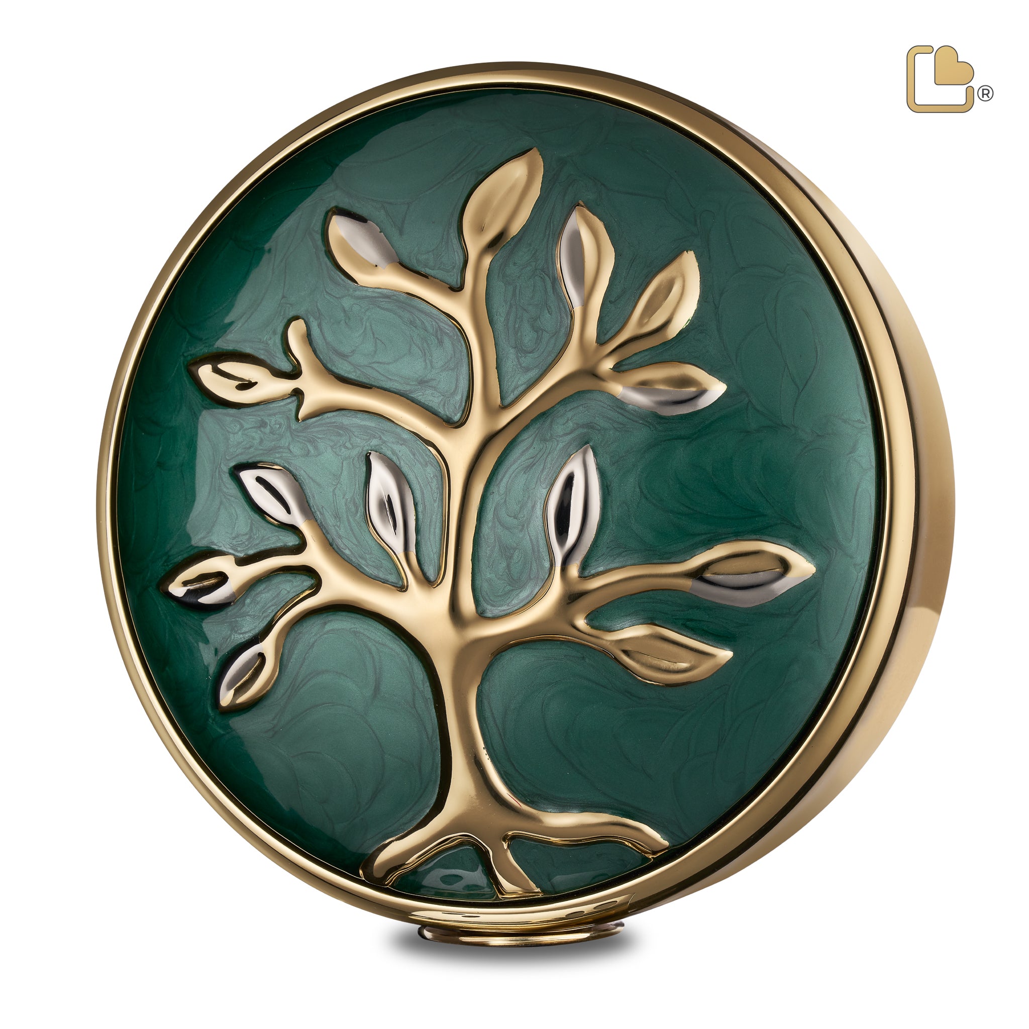 tree of love standard adult urn pearl green & polished gold tree of love standard adult urn pearl green & polished gold