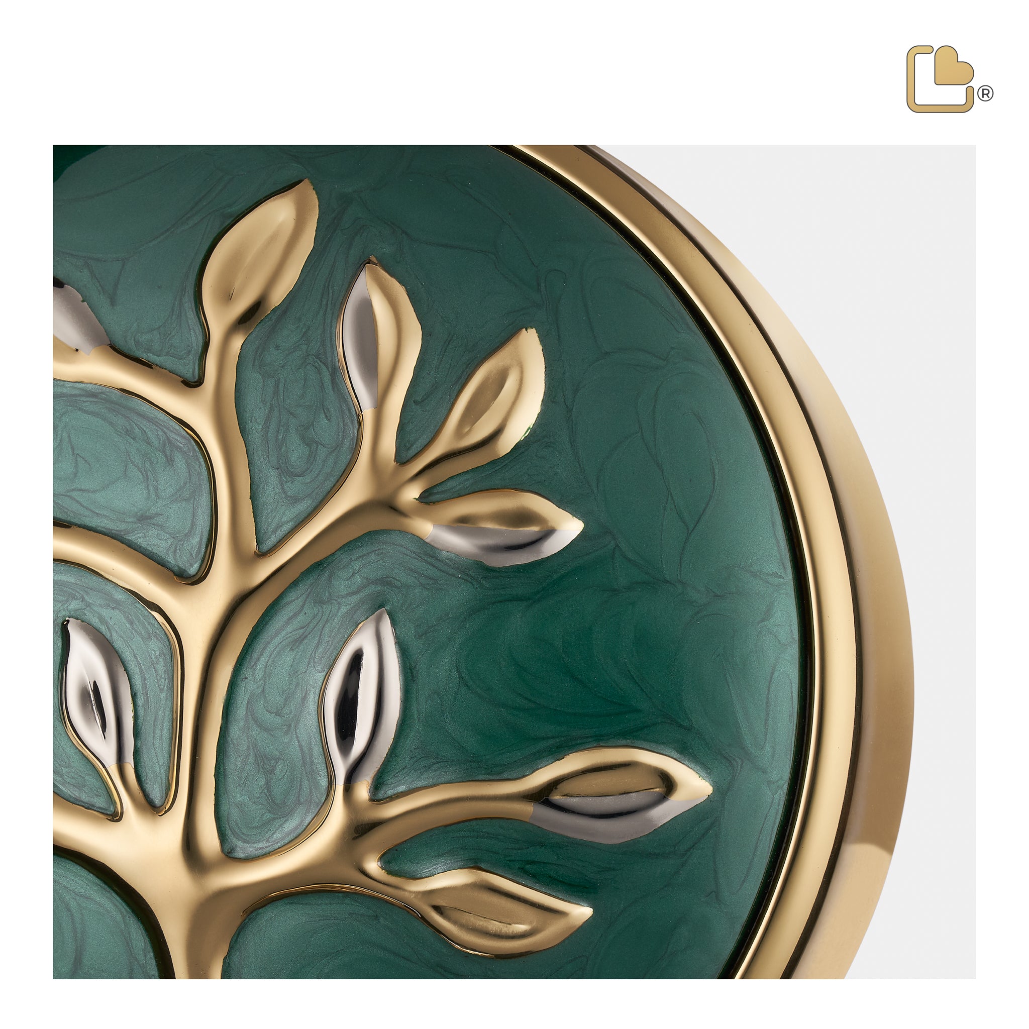 tree of love standard adult urn pearl green & polished gold tree of love standard adult urn pearl green & polished gold