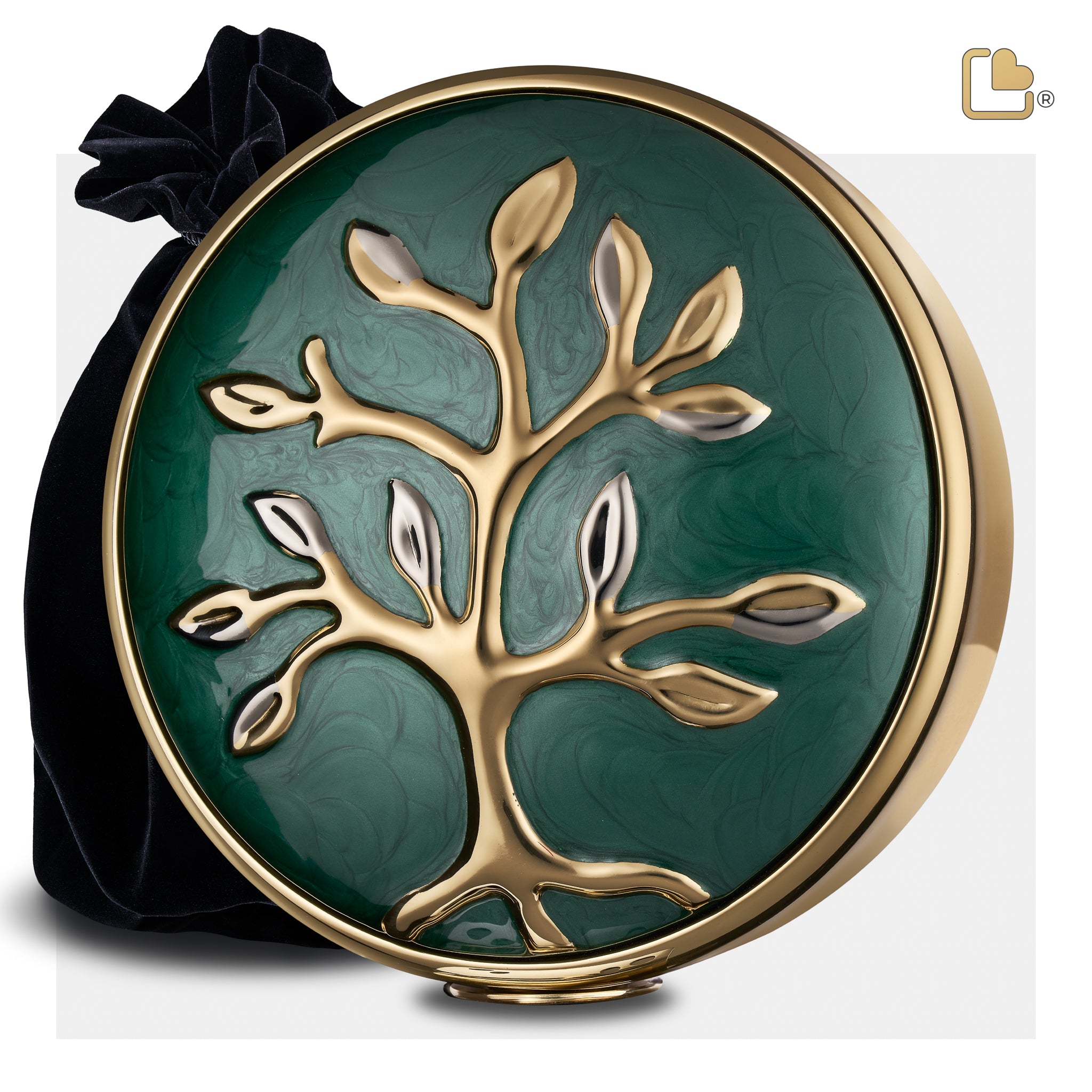 tree of love standard adult urn pearl green & polished gold tree of love standard adult urn pearl green & polished gold