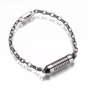 titanium bracelet narrow band rollo link cremation jewelry